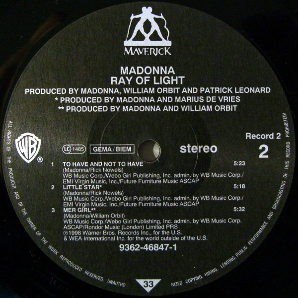 Madonna - Ray Of Light (9362-46847-1)