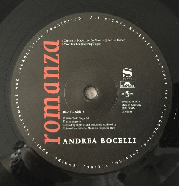 Andrea Bocelli - Romanza (0602547189288)