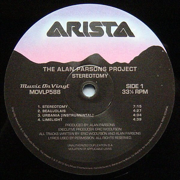The Alan Parsons Project - Stereotomy (MOVLP588)