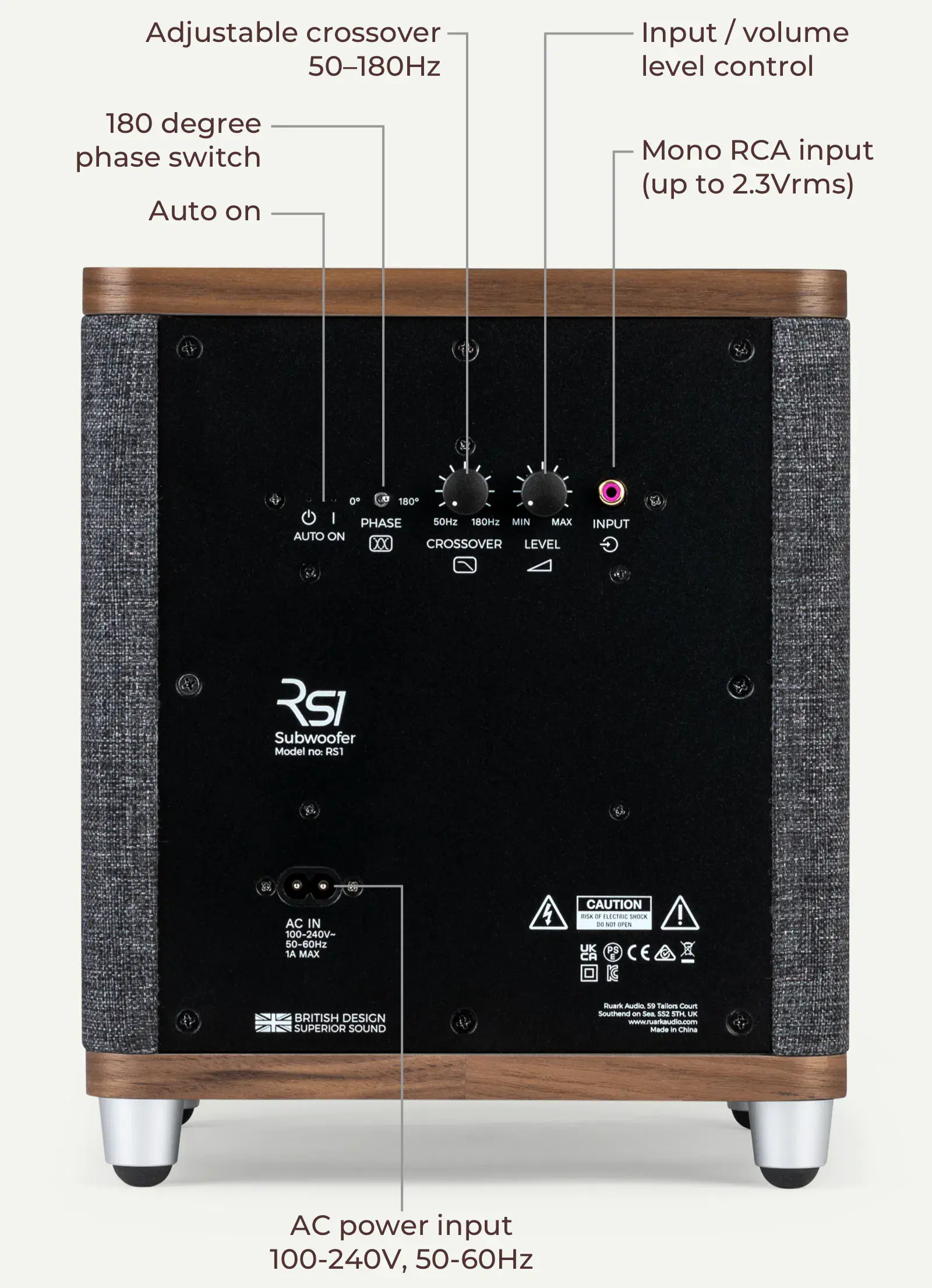 Ruark RS1 Subwoofer rich walnut